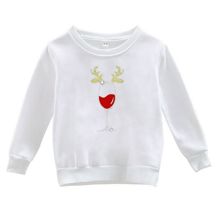 

Otqutp 1-12 Years Cute Hoodies for Girls Trendy Christmas Crewneck Sweatshirts Oversized Long Sleeve Shirts Gradient Clothes for Girls(White 12-18 Months)