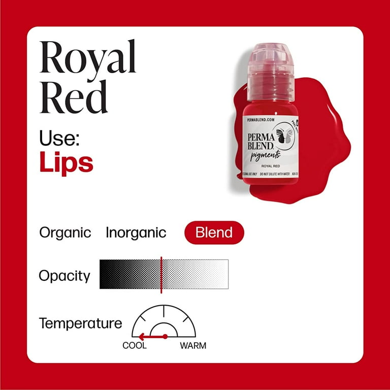 Perma Blend Lip Tattoo Kit - Vegan, Royal Red, Passion Red