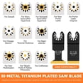 thumbnail image 4 of 14pcs Oscillating Saw Blades Bi-metal Titanium Coated Multitool Blades Wear-Resistant Oscillating Blades Fast Cutting Saw Blades with Gasket Adapters for Wood Plastic Metal Cutting, 4 of 11