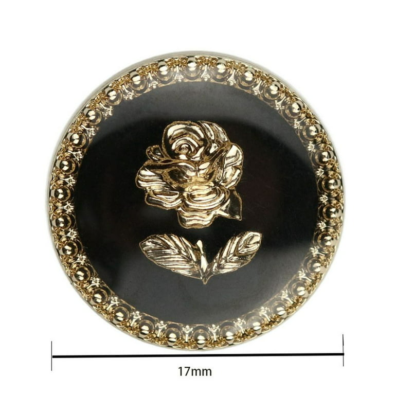 6pcs Rose Gold Metal White Black Flower Buttons for Needlework Clothing  Women Dress Coat Suit Cardigan Sewing Button Designer WHITE 17MM 