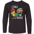 thumbnail image 3 of Inktastic Farmer I Rule The Roost Rooster Long Sleeve Youth T-Shirt, 3 of 5
