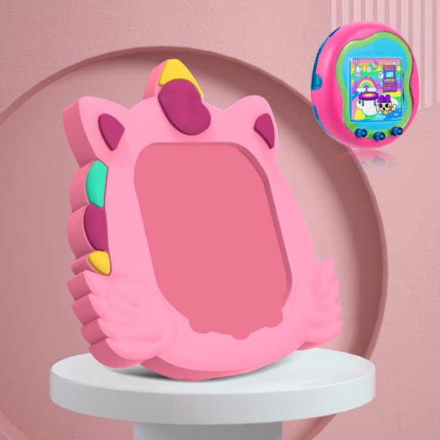 Estuche protector Funda linda de silicona FLhrweasw a prueba de golpes para Tamagotchi Uni 2023 Rosa