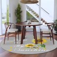 thumbnail image 3 of Round Area Rugs Collection 7 Ft, Sunflower Non-Slip Residential Carpet, Vintage Botanical Indoor Crawling Mats Runner Rugs for Living Room/Dining Room/Bedroom, 3 of 8