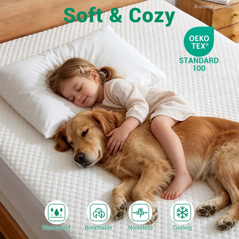 Ophanie Twin Bamboo Viscose Mattress Protector, 4-Layer photo 5