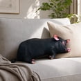 thumbnail image 4 of Realistic Sleeping Black Pig Plush Pillow, Lifelike Animal Stuffed Cushion, Novelty Simulation Pig Throw Pillow for Sofa Bedroom Decor, 16", 4 of 5