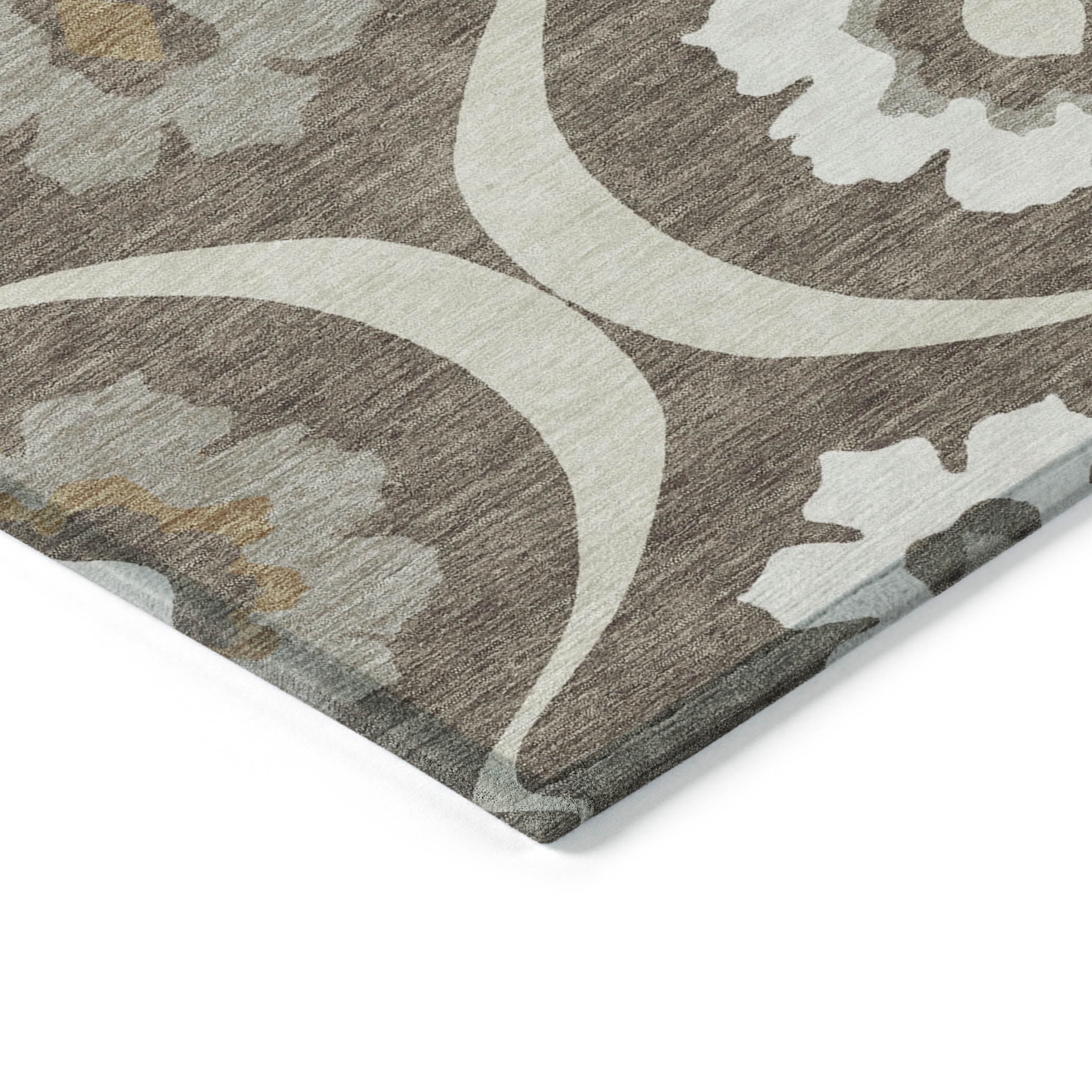 Addison Rugs Chantille Indoor/Outdoor Transitional Medallions Brown Washable Rectangle Rug, 10' x 14'