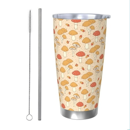 

Matuu Autumn Mushrooms for 20oz Durable Thermal Cups Keep Drinks Cold and Hot Insulated Car Mug with Lid-Straw Two-piece Set