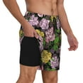 thumbnail image 3 of Haiem Colorful Roses Mens Swim Trunks with Compression Liner 2 in 1 Swimming Shorts Stretch Swimwear Quick Dry,Board Shorts-Medium, 3 of 9