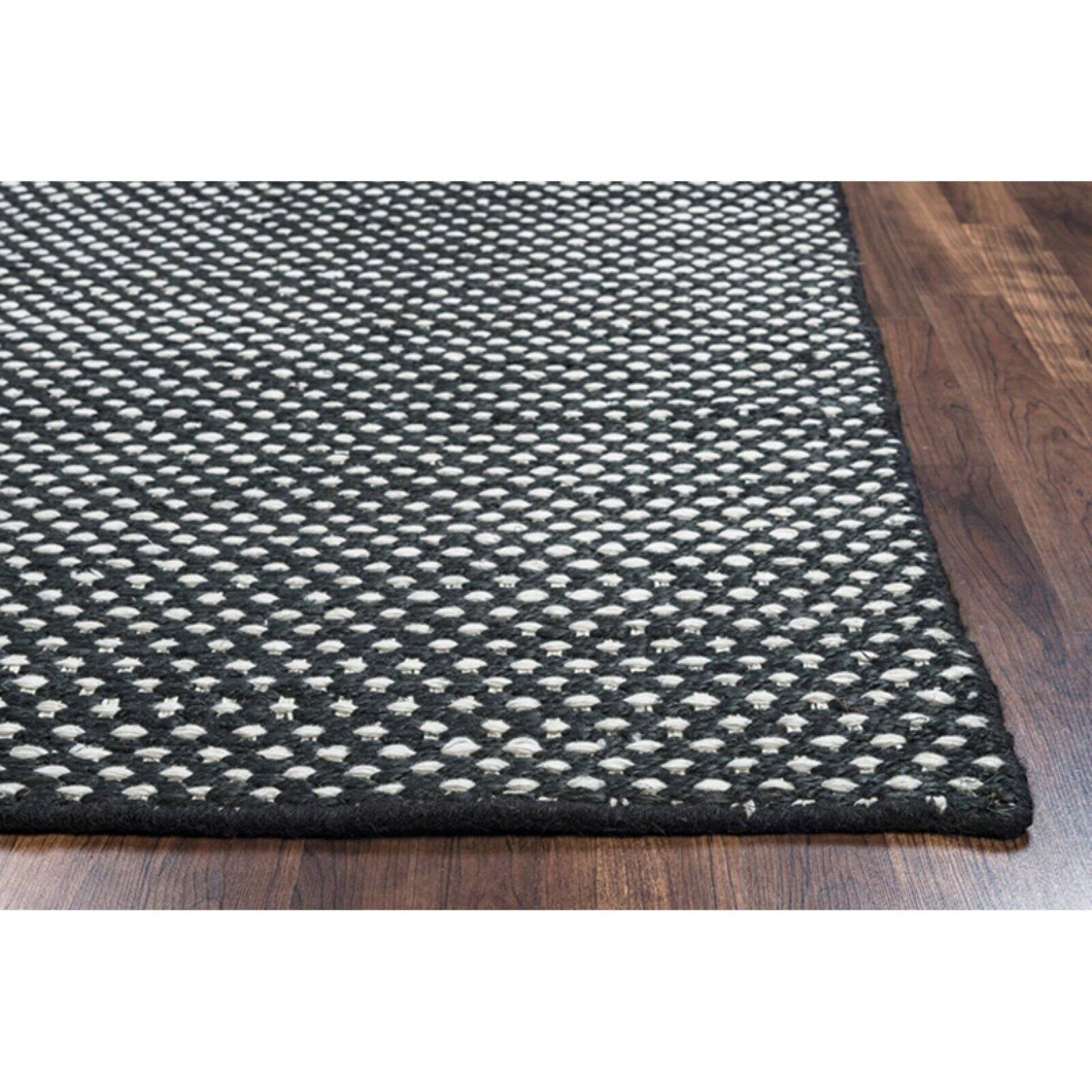 Rizzy Rugs Ellington Area Rug EG9038 Black Solid Hand-Loomed 8' x 10' Rectangle