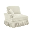 thumbnail image 5 of Newest Multi-Functional Chenille Sofa, Beige White Convertible Single Seater, Includes Movable Pillow, Removable Skirt Creates 2 Styles, for Apartments, 5 of 8
