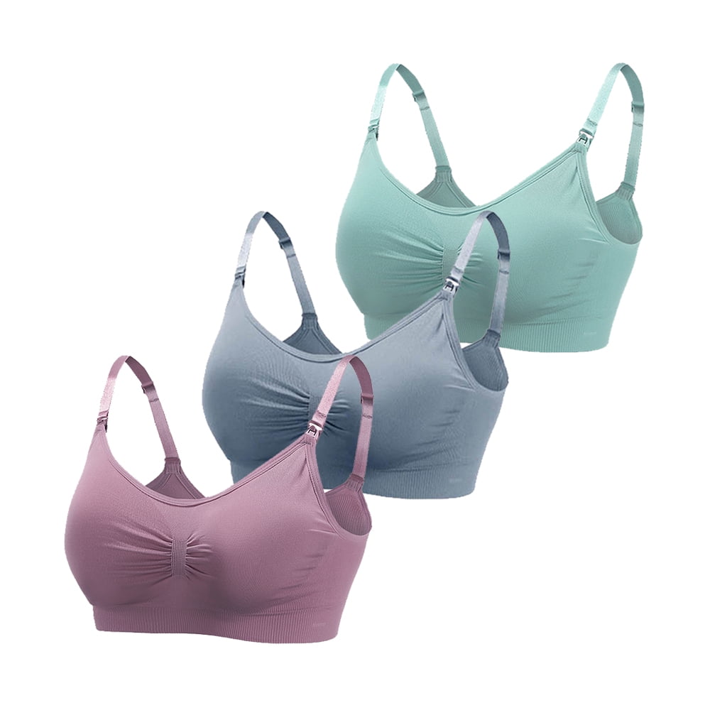 Valcatch 3 Pack Women's Seamless Nursing Bra Wirefree Padded Comfy
