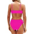 thumbnail image 2 of Women Bikini Set - Two Piece Swimsuit Mid Rise Bathing Suit Push Up Bikini Black M, 2 of 6