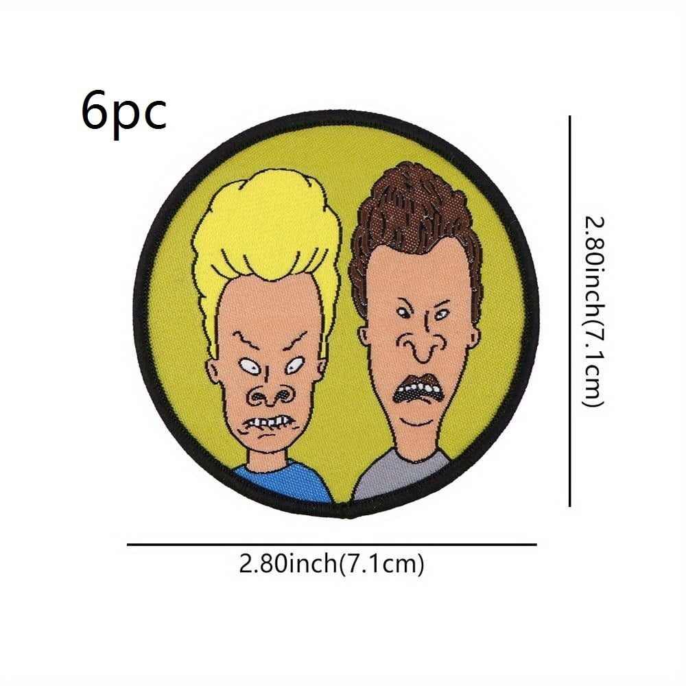 1 set of cartoon character embroidery patches set - suitable for ironing/sewing accessories on clothing, denim jackets, hats, T-shirts - animated humor series badges