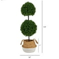 thumbnail image 4 of Nearly Natural Boxwood Double Ball Artificial Topiary Tree in Boho Chic Handmade Cotton, 4 of 4