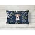 thumbnail image 2 of Carolines Treasures BB5111PW1216 Blue Flowers Jack Russell Terrier Canvas Fabric Decorative Pillow, 2 of 3