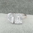 thumbnail image 3 of solitaire jewels 4TCW Pear and Emerald Cut Moissanit Toi Et Moi Engagement Ring For Women, 14K Yellow Gold, 3 of 7