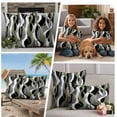thumbnail image 5 of Sage Green Stripe Outdoor Waterproof Pillow Covers, Grey White Geometric Modern Abstract Decorative Square Throw Pillowcase Sofa Cushion Sham for Patio/Couch/Chair, 20"x20" 2 Pack, 5 of 8