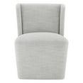 thumbnail image 3 of CHITA Modern Dining Chair with Casters Set of 2, Upholstered Dining Room Chairs, Fabric in Ivory White, 3 of 11