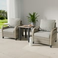 thumbnail image 6 of COOS BAY 3-Piece Brown Wicker Bistro Patio Set Rattan Chair Conversation Sets Dining Chair with Gray Cushions and Wood Grain Top Side Table, 6 of 8