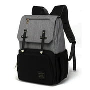 MB Kaylee USB Diaper Backpack Bag - Grey/Black