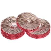 3 Rolls Duct Rhinestone Tape Applique Ribbon Rhinestones Red