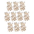 thumbnail image 1 of Paquete de 10 pines de broche de hojas de rama de boda de cristal fino para mujer. Aleación de ramas de flores Botones de de imitación Flatb Soledad Rhinestone Buttons Flatback, 1 of 10
