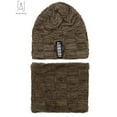 thumbnail image 3 of Gustave 2-Pieces Winter Beanie Hat Scarf Set Warm Knit Hat Thick Knit Skull Cap for Men Women Christmas New Year Gift "Khaki", 3 of 8
