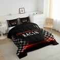 thumbnail image 3 of Feelyou Modern Racing Car Boys Bedding Comforter Set, Buffalo Checkered Flag Twin Comforter Sets, Extreme Sports Reversible Bedding Set, Luxury Bedroom Decor, 2pcs, 3 of 8