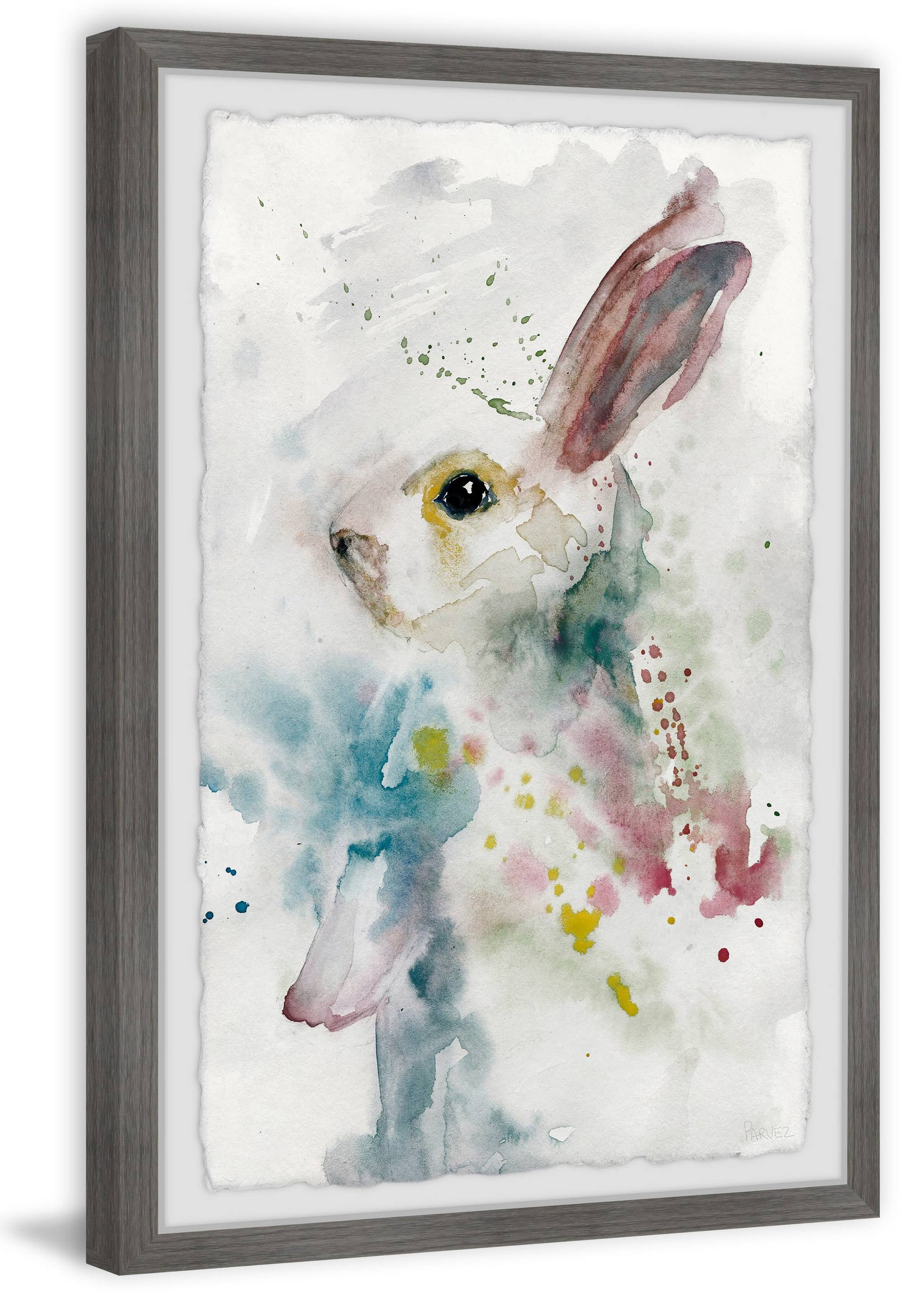 Parvez Taj Painted Bunny Framed Wall Art