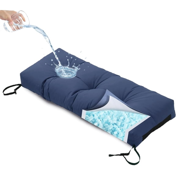Galenzoov 36×14 Outdoor Bench Cushion, Blue Shredded Memory Foam, Waterproof Fade Resistant Patio Furniture Cushion, Indigo