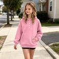 thumbnail image 6 of Mifsaly Girls Pullover Hoodie Kids Long Sleeve Hooded Sweatshirt Comfortable Back to School Fall Winter Outerwear with Pocket, 6 of 7