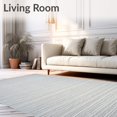 thumbnail image 2 of ODIKA 4' x 6' Machine Washable Non-Slip Area Rug, Contemporary Stripe High Traffic Rug, Gray, 102556, 2 of 7