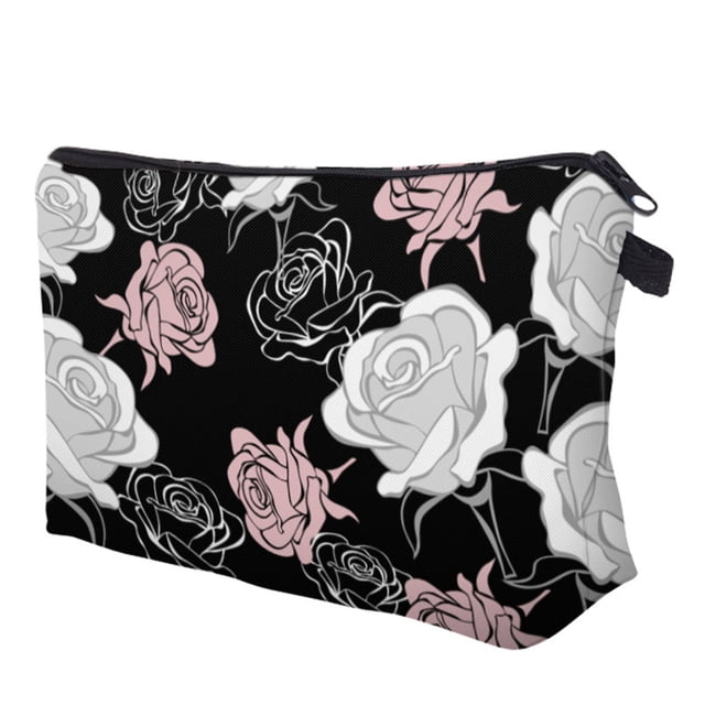 Bearachild Bolsas de cosméticos duraderas de gran capacidad, exquisita bolsa multiusos para lápices labiales, bolsillo con cremallera flexible para viaje, Almacenamiento y organización del hogar Bearachild HA060718-00B