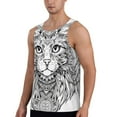 thumbnail image 2 of Gukieu Intricate Cat Mandala Print Men's Quick Dry Fitness Vest, Round Neck Sleeveless Fitness Bodybuilding Top-X-Large, 2 of 7