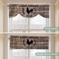 thumbnail image 3 of Tie Up Valance for Windows Chicken Eggs Curtains Valances Rod Pocket Valance Window Treatments Farmhouse Animal Brown Wood Grain Balloon Curtains for Kitchen Living Room Bedroom Bathroom 54x18 Inch, 3 of 9