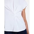 thumbnail image 4 of Time and Tru Women's Twist-Front Tee with Short Sleeves, Sizes XS-XXXL, 4 of 5