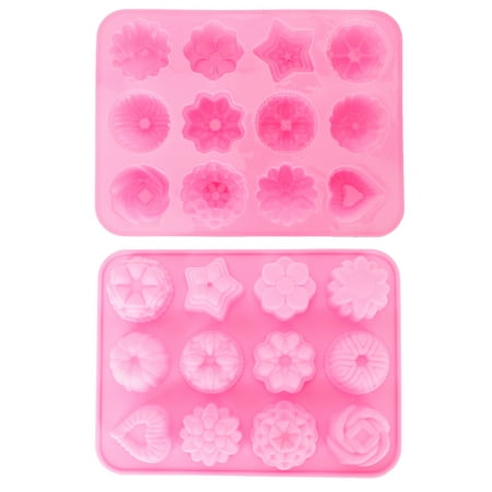 

12-Grid Flowers and Plants Silicone Mold DIY Chocolate Cake Pudding Fondant Baking Mould Cake Cupcake Decoration for Birthday Party Kitchen Supply