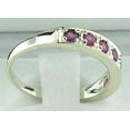 thumbnail image 3 of LBG 18k White Gold Natural Ruby Womens Band Ring - Sizes 4 to 12 Available, 3 of 4