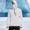 thumbnail image 5 of Mens Sun Shirts UV Protection Long Sleeve Quarter Zip Thumb Holes Hooded Top UPF 50+ Lightweight Breathable Shirt with Face Cover, 5 of 9