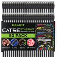 thumbnail image 1 of Cable Ethernet GEARit Cat5e, paquete de 50, 30 cm, negro, 1 of 9
