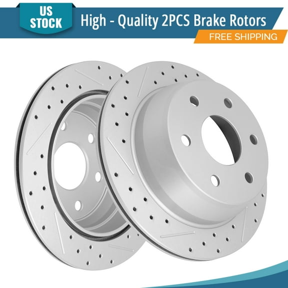 YXPCARS 2PCS Rear Brake Rotors(121.66041), Drilled & Slotted Disc Rotors Kit for Chevrolet Silverado 1500 2500 Astro Suburban 1500 2500 Tahoe GMC Safari Sierra 1500 2500 Yukon XL1500