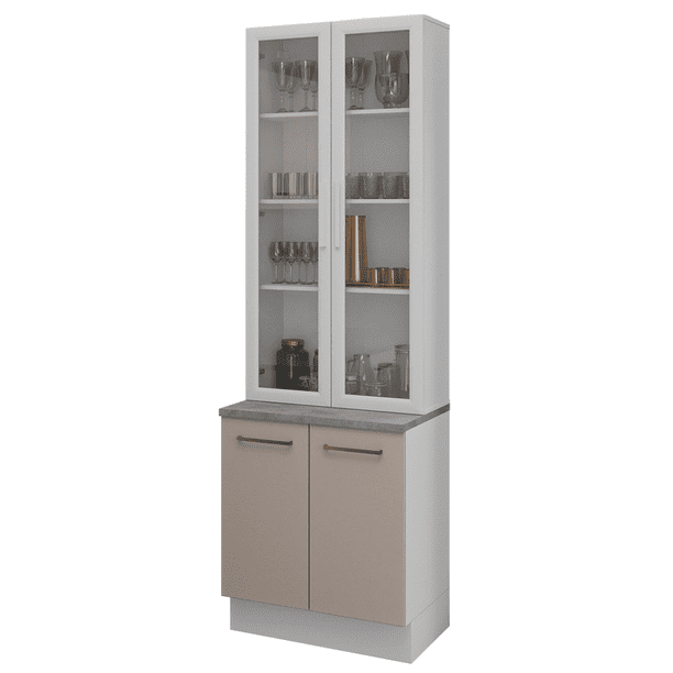 Kit Gabinete Bajo con Armario de Vidrio Madesa Agata 70cm BC