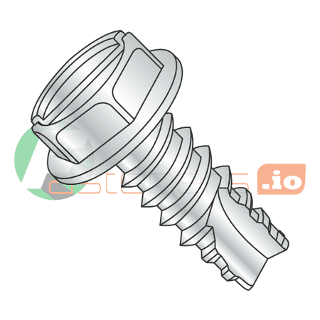 

#6 x 1/4 Type 25 Thread Cutting Screws / Slotted / Hex Washer Head / Steel / Zinc (Quantity: 10 000 pcs)