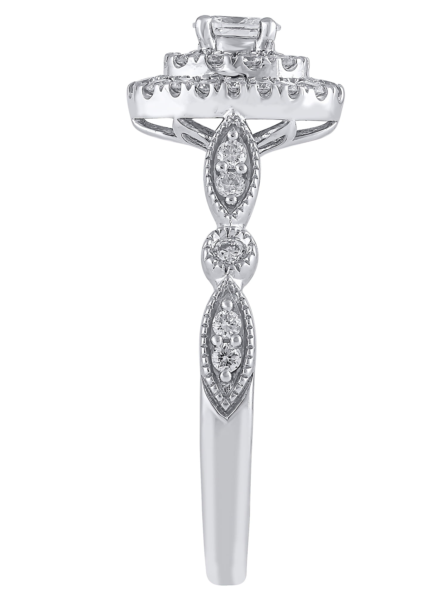Brilliance Fine Jewelry 1/2 Carat T.W. Lab Grown Diamond Engagement Women Ring Sterling Silver