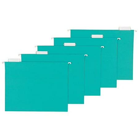 Basics Hanging Folders  Letter Size  Aqua  25-Pack