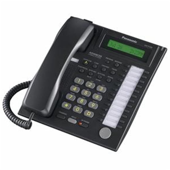 Teléfono Panasonic KX-T7731 con pantalla de 24 botones, color negro