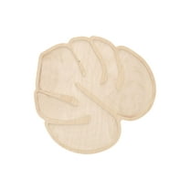 Welled Wood Surface, Monstera Leaf Shaped, 9.6" X 10", For Wooden Trays, Crafts And Decorations, Welled Center For Resin Design Or Paint - Decoupage, Engraving, Wood Burning