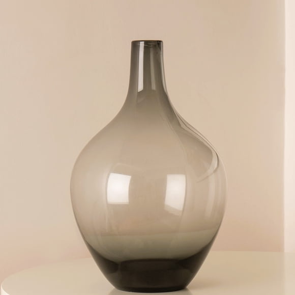 Jarrón de suelo Ryddelighome, cristal gris, 38 cm de alto, Demijohn