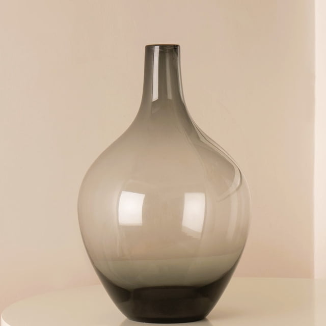 Jarrón de suelo Ryddelighome, cristal gris, 38 cm de alto, Demijohn