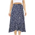 thumbnail image 1 of Vestido con estampado de flores a la moda para mujer Falda con diseño de arrugas irregulares de frenillo de una pieza de cintura alta Wmkox8yi  FGJ2184, 1 of 4